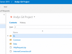 Screenshot showing the Git file structure in TFS